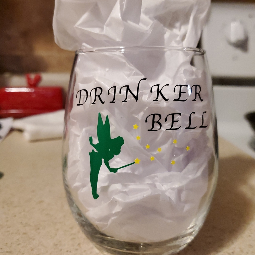 Tinker bell wine glass